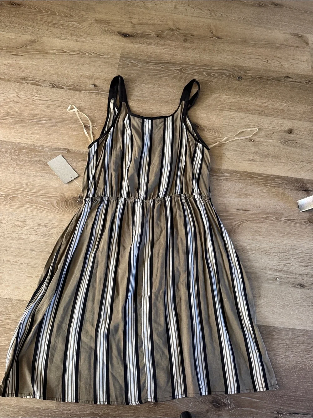GAP Striped Sundress in Black, White & Khaki